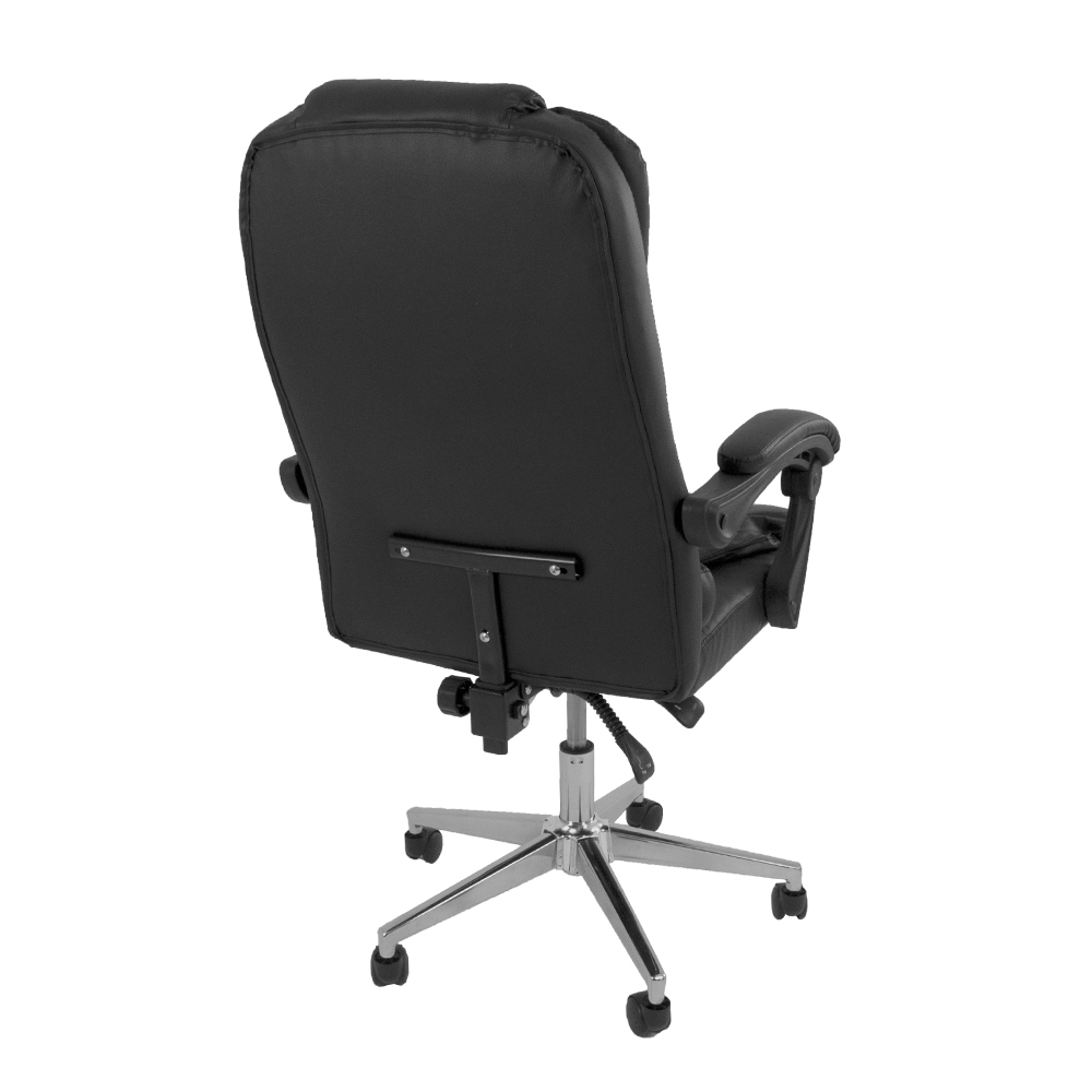 Kit 2 Cadeiras Presidente Ergonômica Apoio Para Pés - Preto