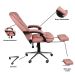 Kit 2 Cadeiras Presidente Ergonômica Apoio Para Pés - Rosa