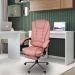 Kit 2 Cadeiras Presidente Ergonômica Apoio Para Pés - Rosa