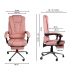 Kit 2 Cadeiras Presidente Ergonômica Apoio Para Pés - Rosa
