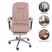 Kit 2 Cadeiras Presidente Ergonômica Apoio Para Pés - Rosa