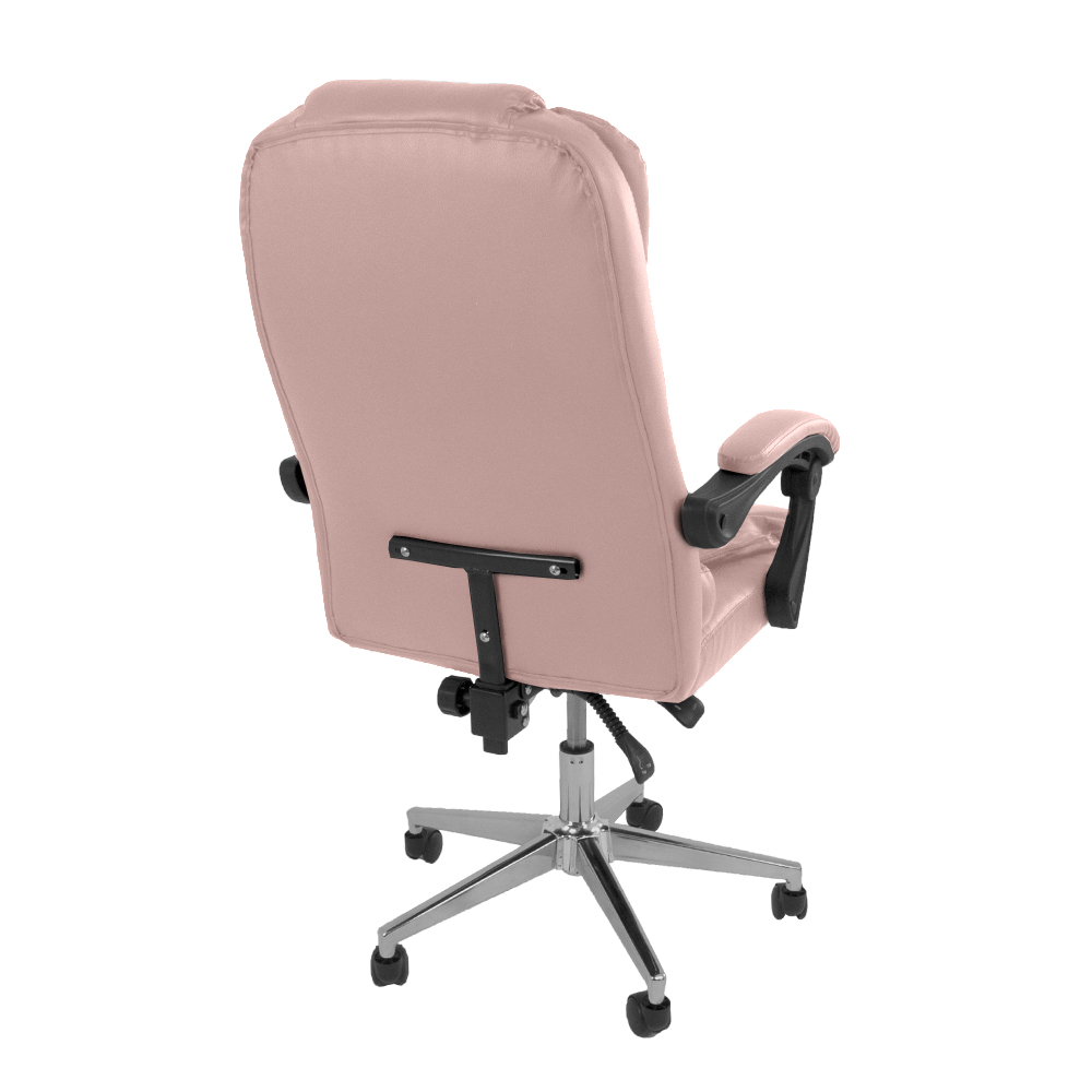 Kit 2 Cadeiras Presidente Ergonômica Apoio Para Pés - Rosa
