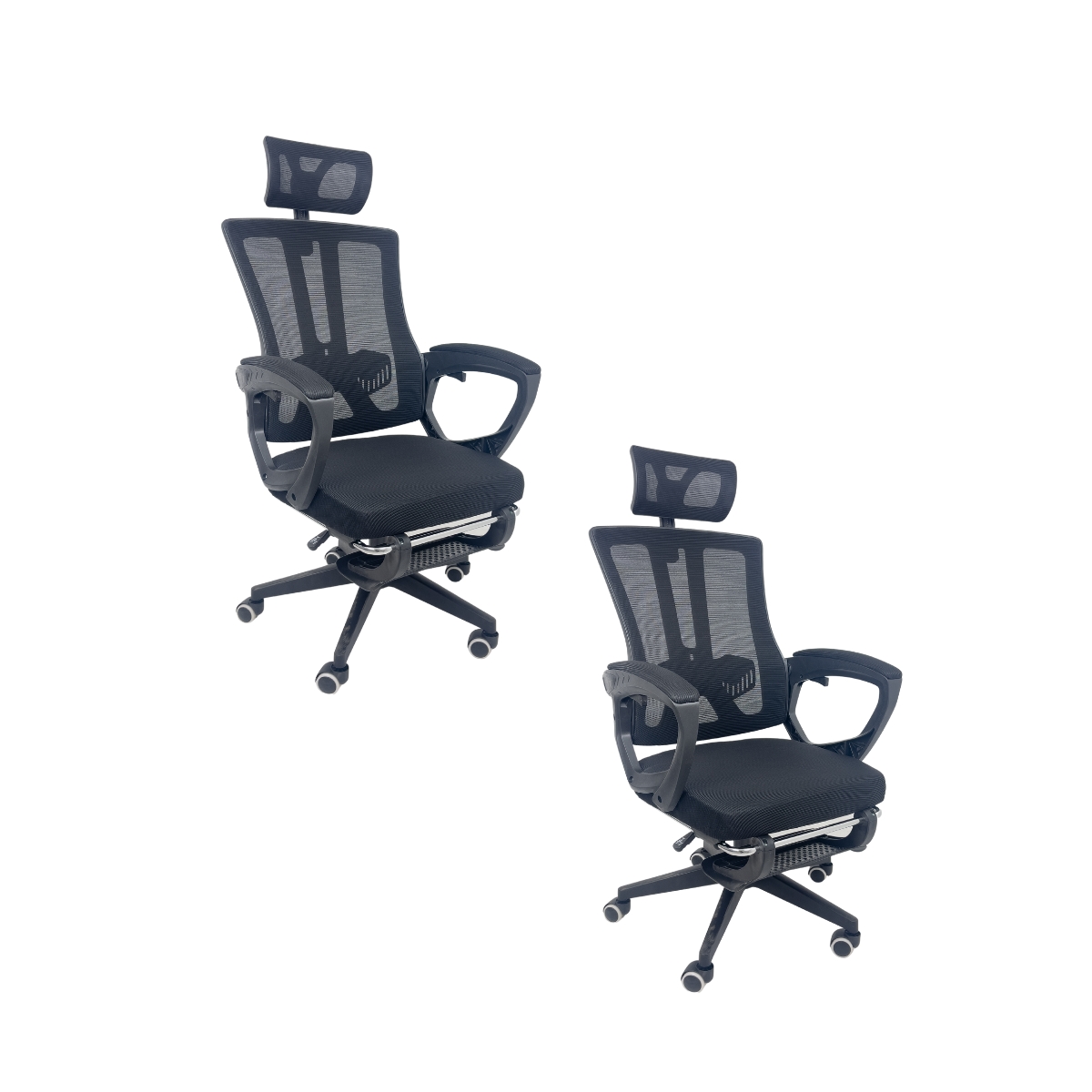 Kit 2 Cadeiras de Escritório Presidente Executiva Oficial Paris Preto