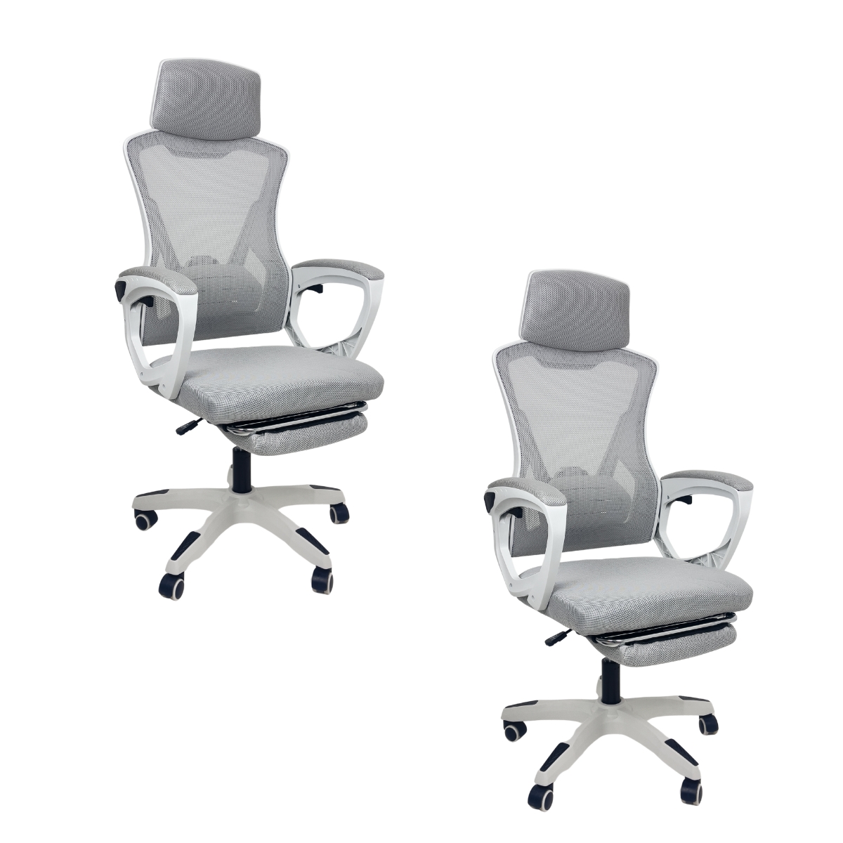 Kit 2 Cadeiras de Escritório Presidente Executiva Oficial Supreme Cinza