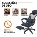 Kit 2 Cadeiras de Escritório Presidente Executiva Oficial Supreme Preto