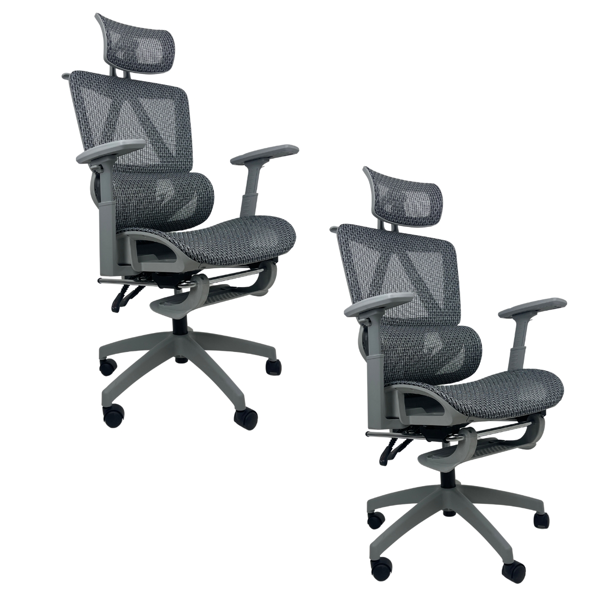 Kit 2 Cadeiras de Escritório Presidente Executiva Oficial Titan Cinza