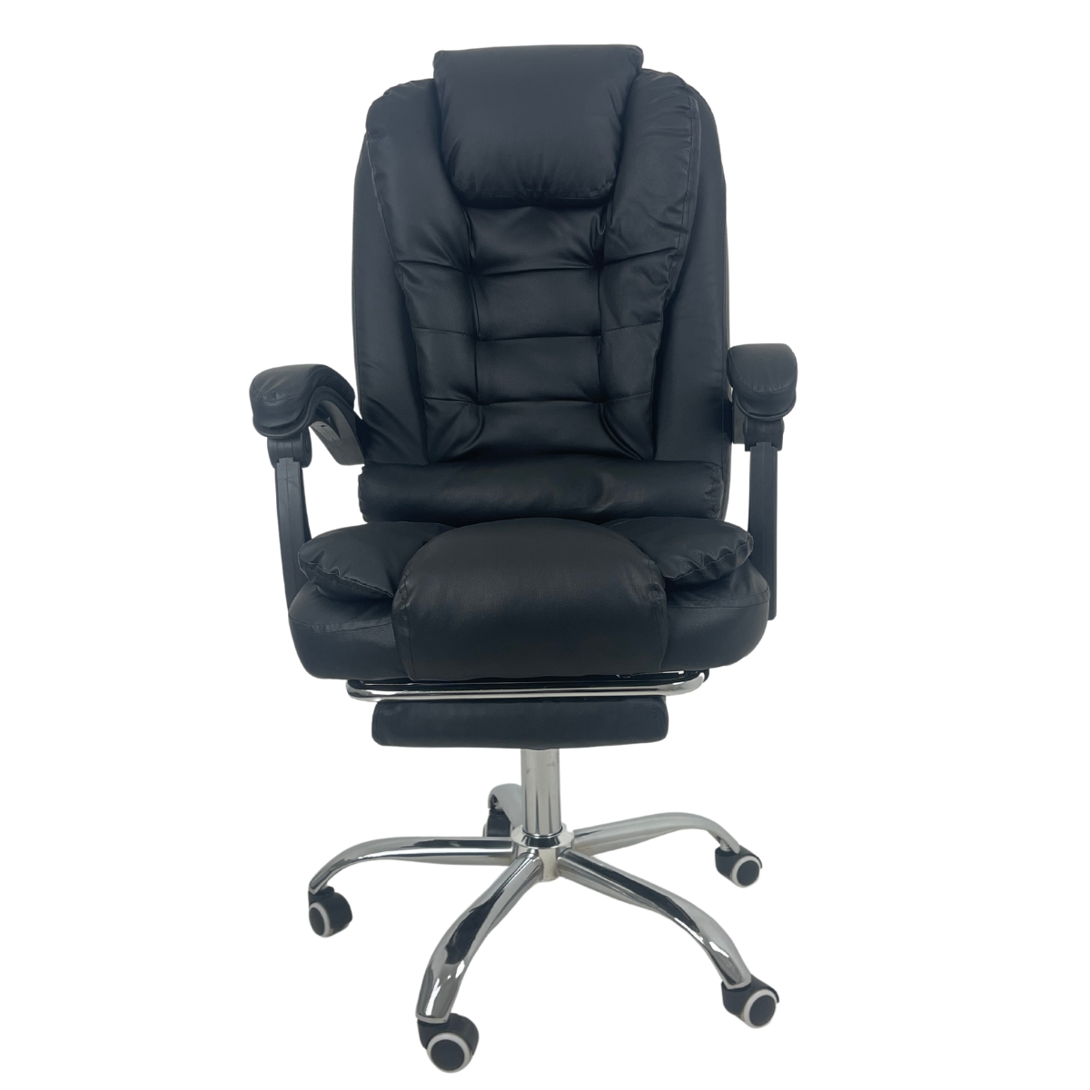 Kit 2 Cadeiras de Escritório Presidente Soft Ergonômica Apoio Para Pés Preto