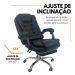 Kit 2 Cadeiras de Escritório Presidente Soft Ergonômica Apoio Para Pés Preto