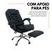 Kit 2 Cadeiras de Escritório Presidente Soft Ergonômica Apoio Para Pés Preto