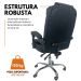 Kit 2 Cadeiras de Escritório Presidente Soft Ergonômica Apoio Para Pés Preto