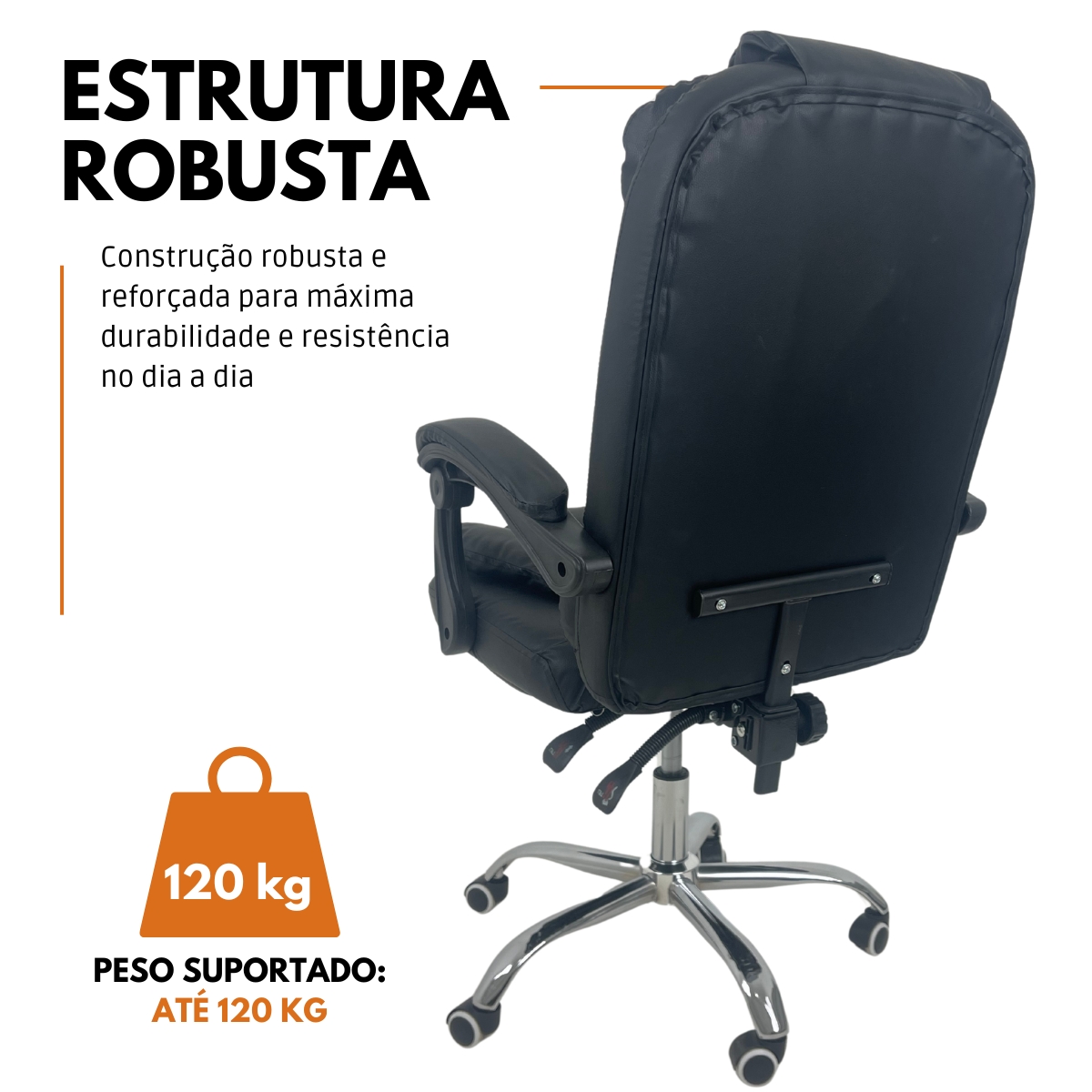 Kit 2 Cadeiras de Escritório Presidente Soft Ergonômica Apoio Para Pés Preto