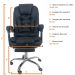 Kit 2 Cadeiras de Escritório Presidente Soft Ergonômica Apoio Para Pés Preto