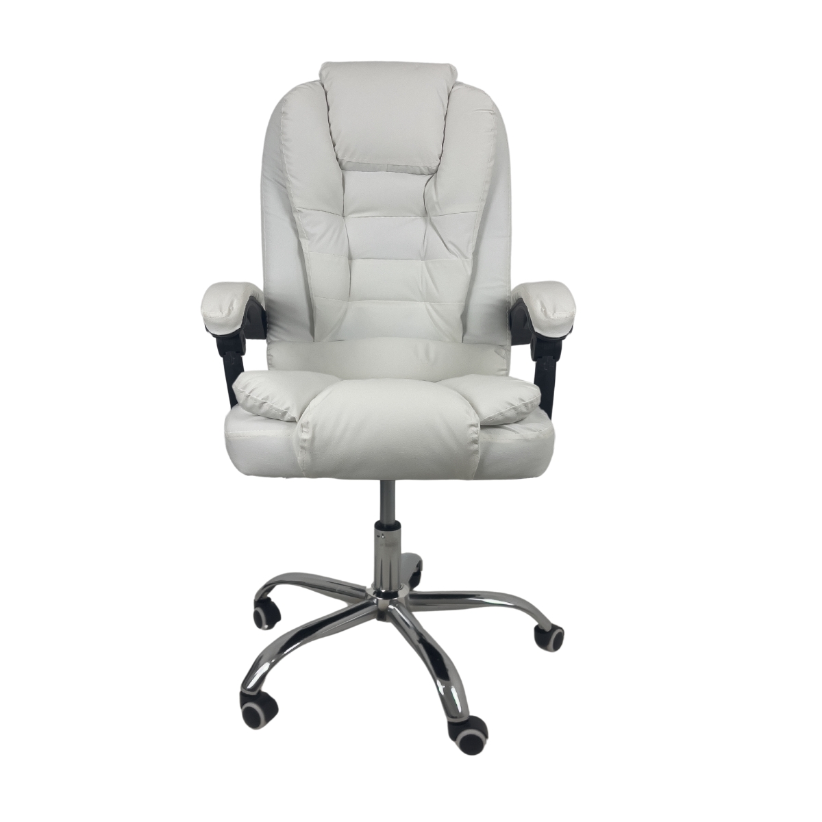 Kit 2 Cadeiras de Escritório Presidente Soft Reclinável Ergonômica Branco