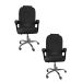 Kit 2 Cadeiras de Escritório Presidente Soft Reclinável Ergonômica Preto