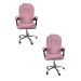 Kit 2 Cadeiras de Escritório Presidente Soft Reclinável Ergonômica Rosa