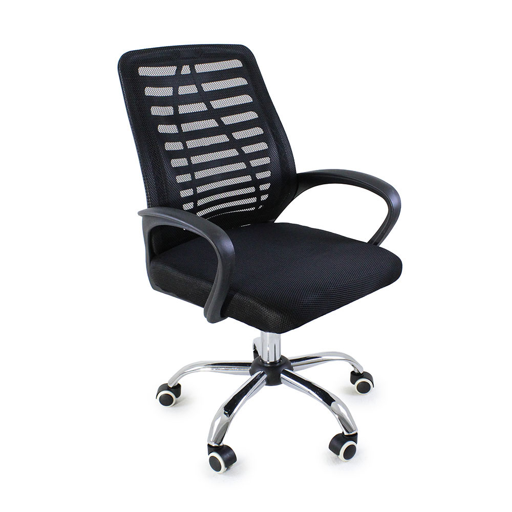 Kit 2 Cadeiras de Escritorio Esteirinha Mesh Ergonomica - Preto