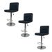 Kit 3 Banquetas Gomos Comfort Estofada Giratória Altura Regulável