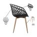 Kit 3 Cadeiras Clarice Nest Wood Com Apoio de Braço Preto