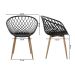 Kit 3 Cadeiras Clarice Nest Wood Com Apoio de Braço Preto