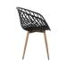 Kit 3 Cadeiras Clarice Nest Wood Com Apoio de Braço Preto