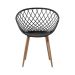 Kit 3 Cadeiras Clarice Nest Wood Com Apoio de Braço Preto