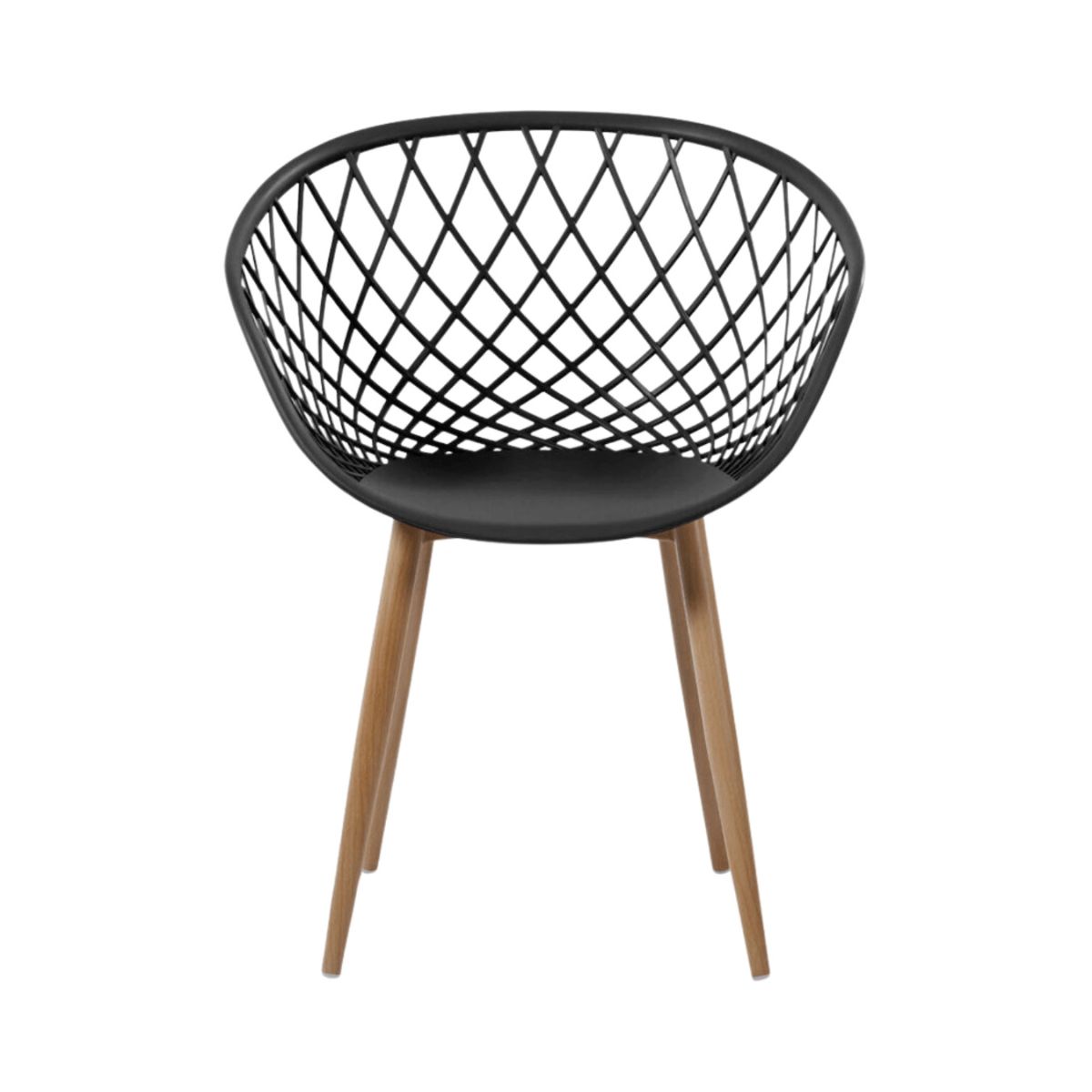 Kit 3 Cadeiras Clarice Nest Wood Com Apoio de Braço Preto