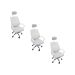 Kit 3 Cadeiras Escritório Diretor Mesh Encosto Cabeça Branco