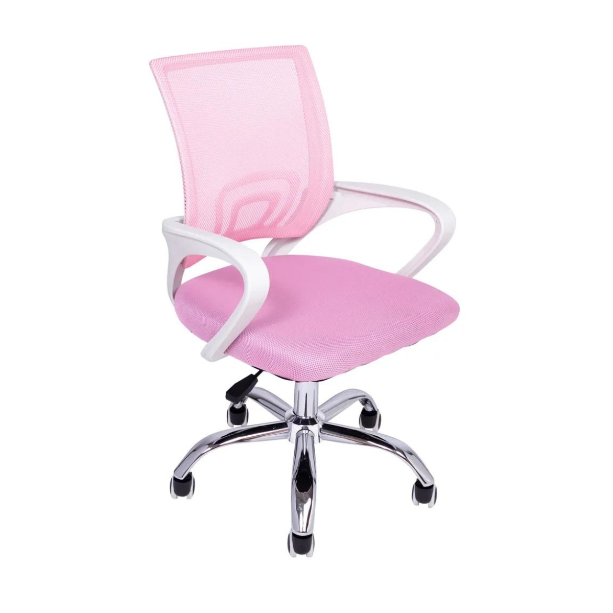 Kit 3 Cadeiras de Escritório Begonia Mesh Ergonômico Rosa