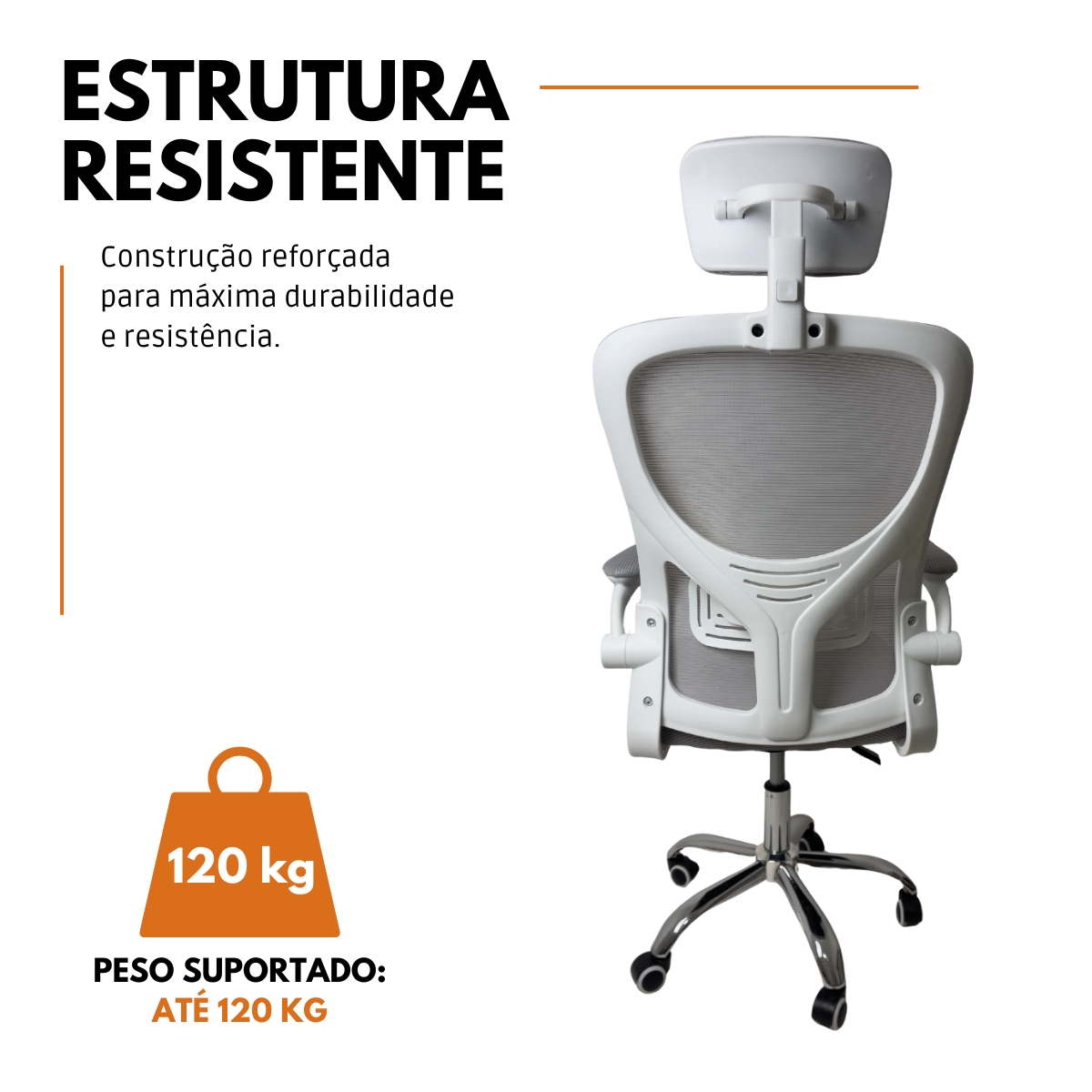 Kit 3 Cadeiras de Escritório Diretor Oficial Vegas com apoio Cinza Branco
