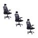 Kit 3 Cadeiras de Escritório Diretor Relax Ergonômica Preto
