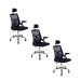 Kit 3 Cadeiras de Escritório Diretor Relax Ergonômica Preto