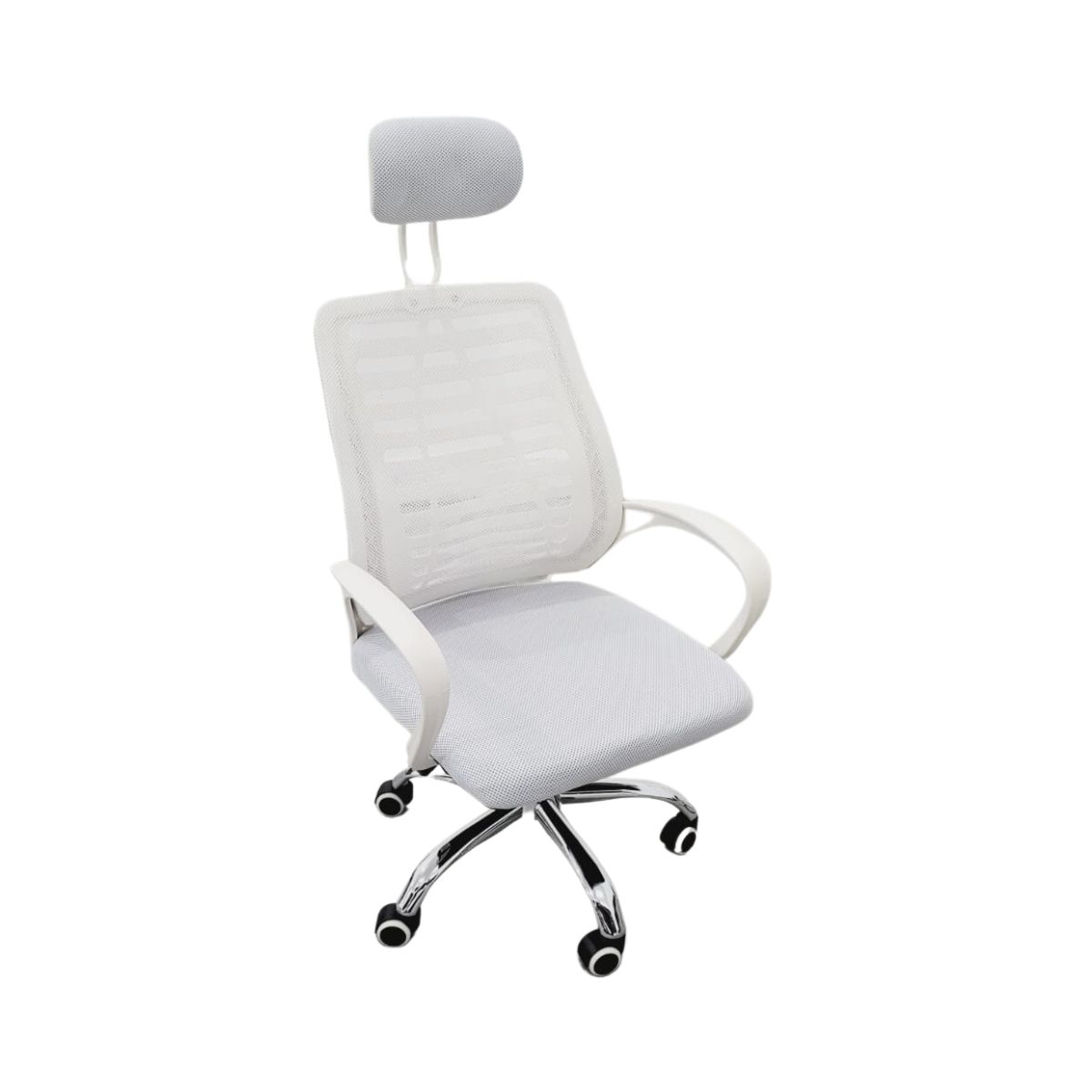 Kit 3 Cadeiras de Escritorio Esteirinha Tela Mesh Branco