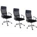 Kit 3 Cadeiras de Escritorio Nagano Tela Mesh Ergonômica - Preto