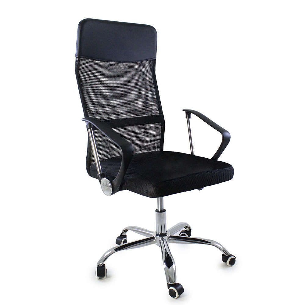 Kit 3 Cadeiras de Escritorio Nagano Tela Mesh Ergonômica - Preto