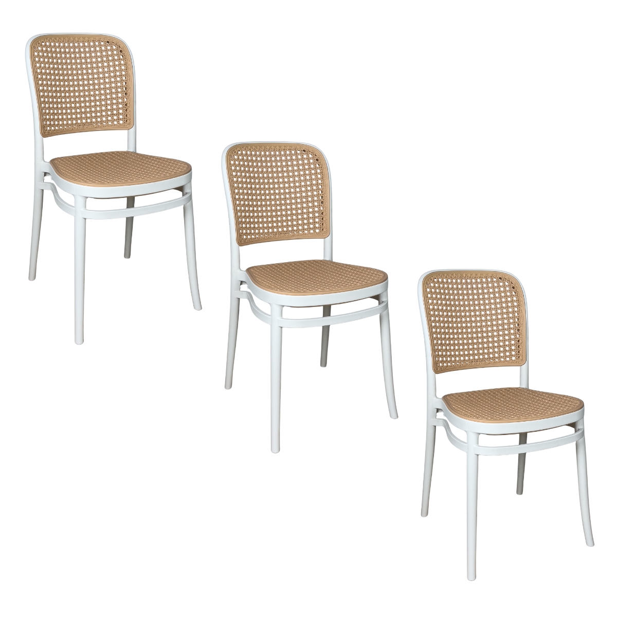 Kit 3 Cadeiras de Jantar Roma para Sala e Cozinha Branco