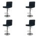 Kit 4 Banquetas Gomos Comfort Estofada Giratória Altura Regulável