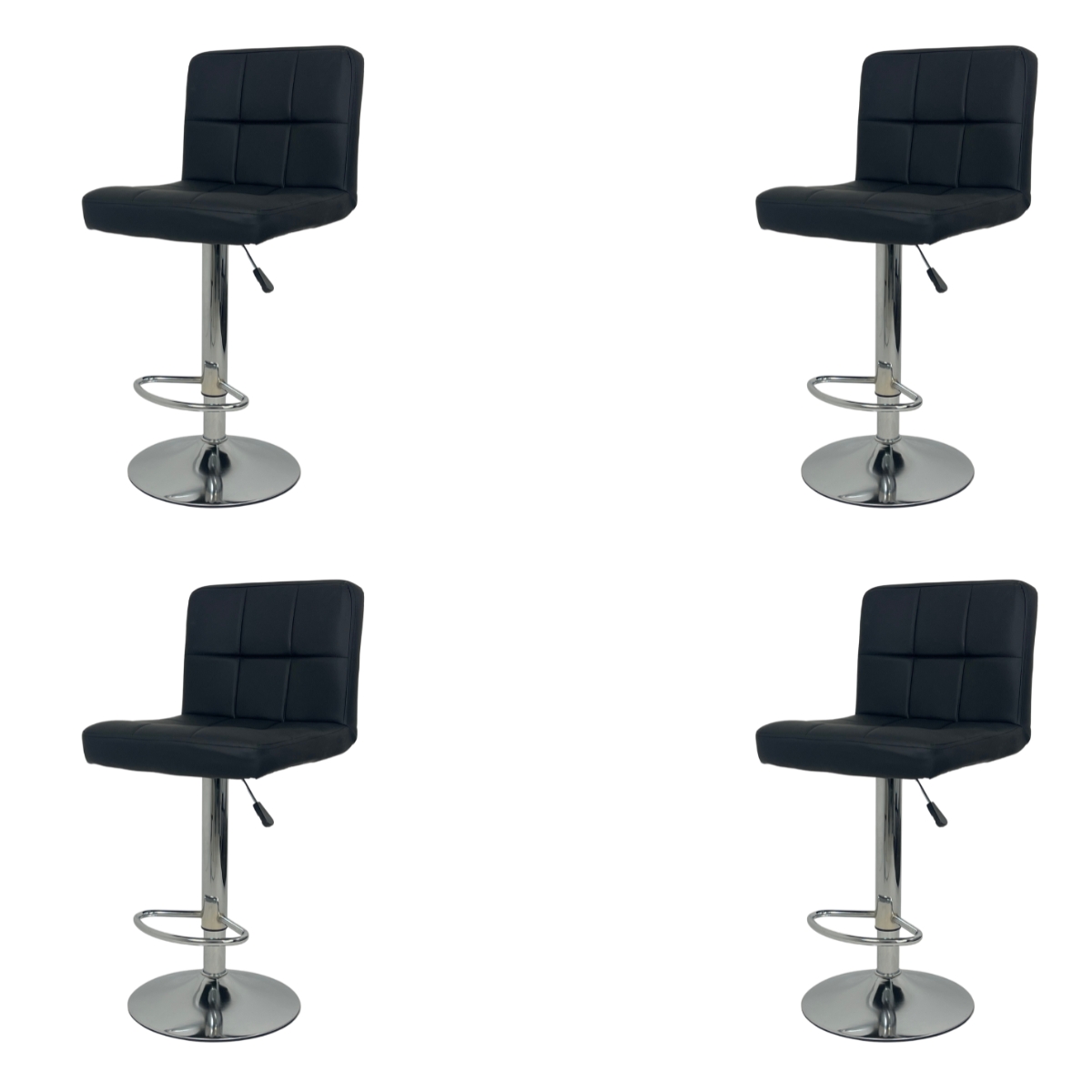 Kit 4 Banquetas Gomos Comfort Estofada Giratória Altura Regulável