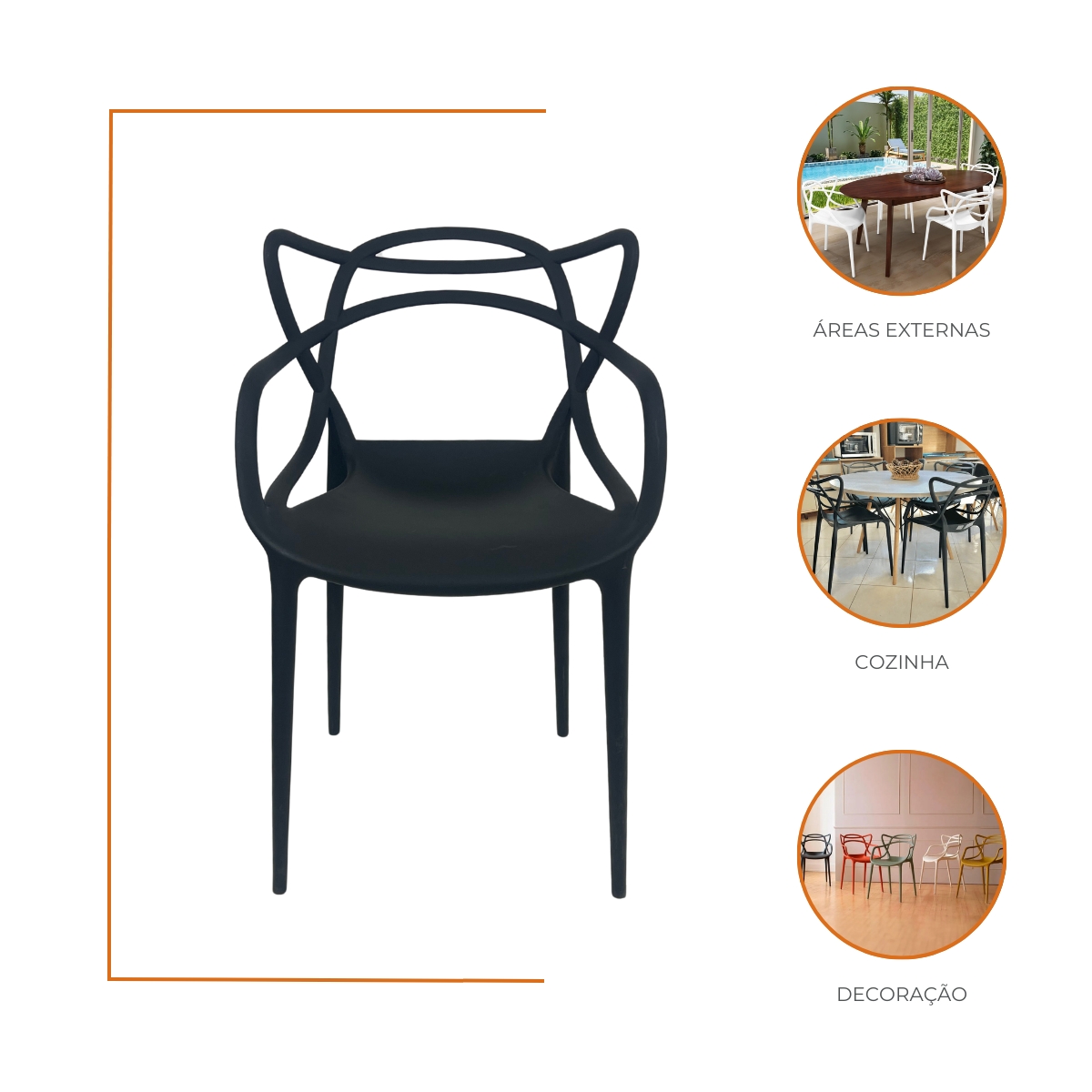 Kit 4 Cadeiras Allegra Sala de Jantar Masters Ana Maria
