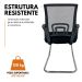 Kit 4 Cadeiras de Escritório Begonia Oficial Tela Mesh FIXA Preto