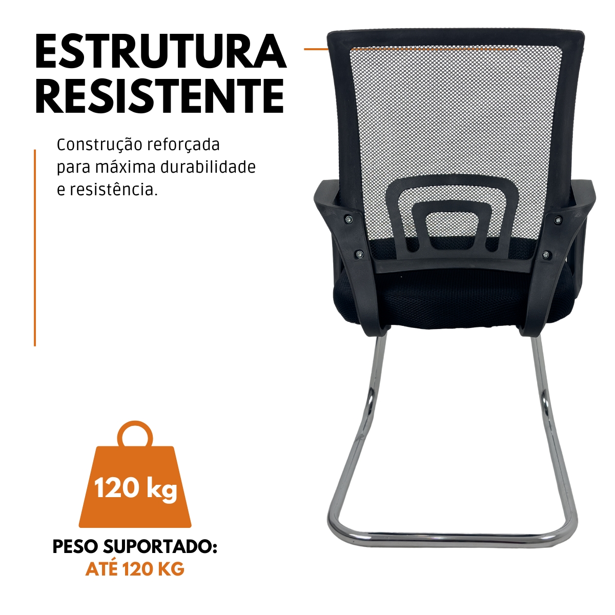 Kit 4 Cadeiras de Escritório Begonia Oficial Tela Mesh FIXA Preto