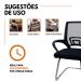 Kit 4 Cadeiras de Escritório Begonia Oficial Tela Mesh FIXA Preto