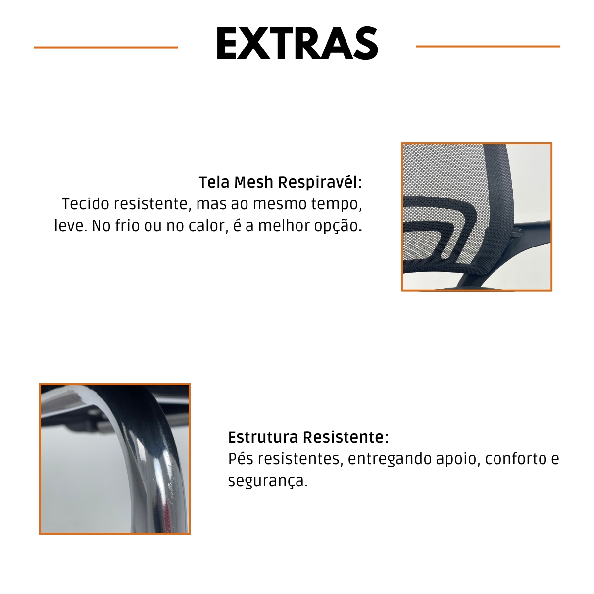 Kit 4 Cadeiras de Escritório Begonia Oficial Tela Mesh FIXA Preto