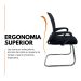 Kit 4 Cadeiras de Escritório Begonia Oficial Tela Mesh FIXA Preto