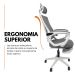 Kit 4 Cadeiras de Escritório Presidente Executiva Oficial Paris Cinza