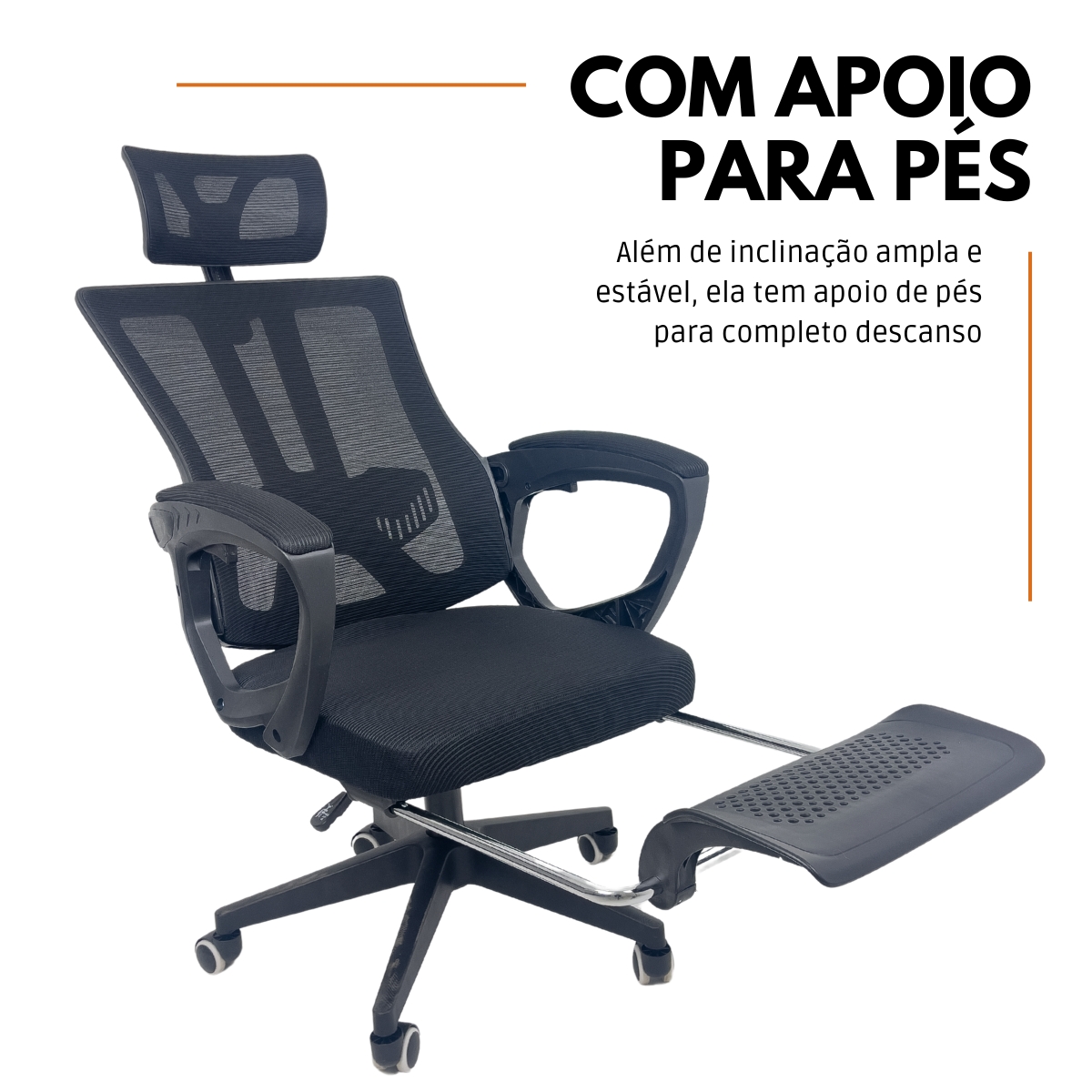 Kit 4 Cadeiras de Escritório Presidente Executiva Oficial Paris Preto
