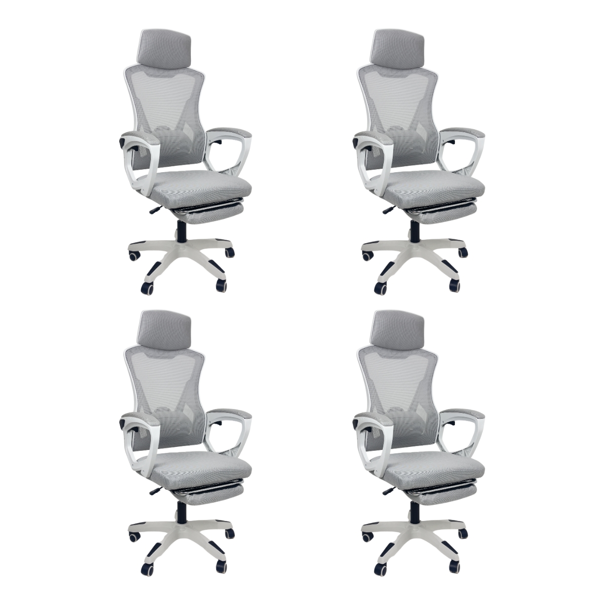 Kit 4 Cadeiras de Escritório Presidente Executiva Oficial Supreme Cinza