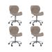 Kit 4 cadeiras Office Eiffel Slim Ajustável Base Giratória Bege