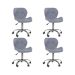Kit 4 cadeiras Office Eiffel Slim Ajustável Base Giratória Cinza
