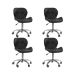 Kit 4 cadeiras Office Eiffel Slim Ajustável Base Giratória Preto
