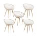Kit 5 Cadeiras Clarice Nest Wood Com Apoio de Braço Bege